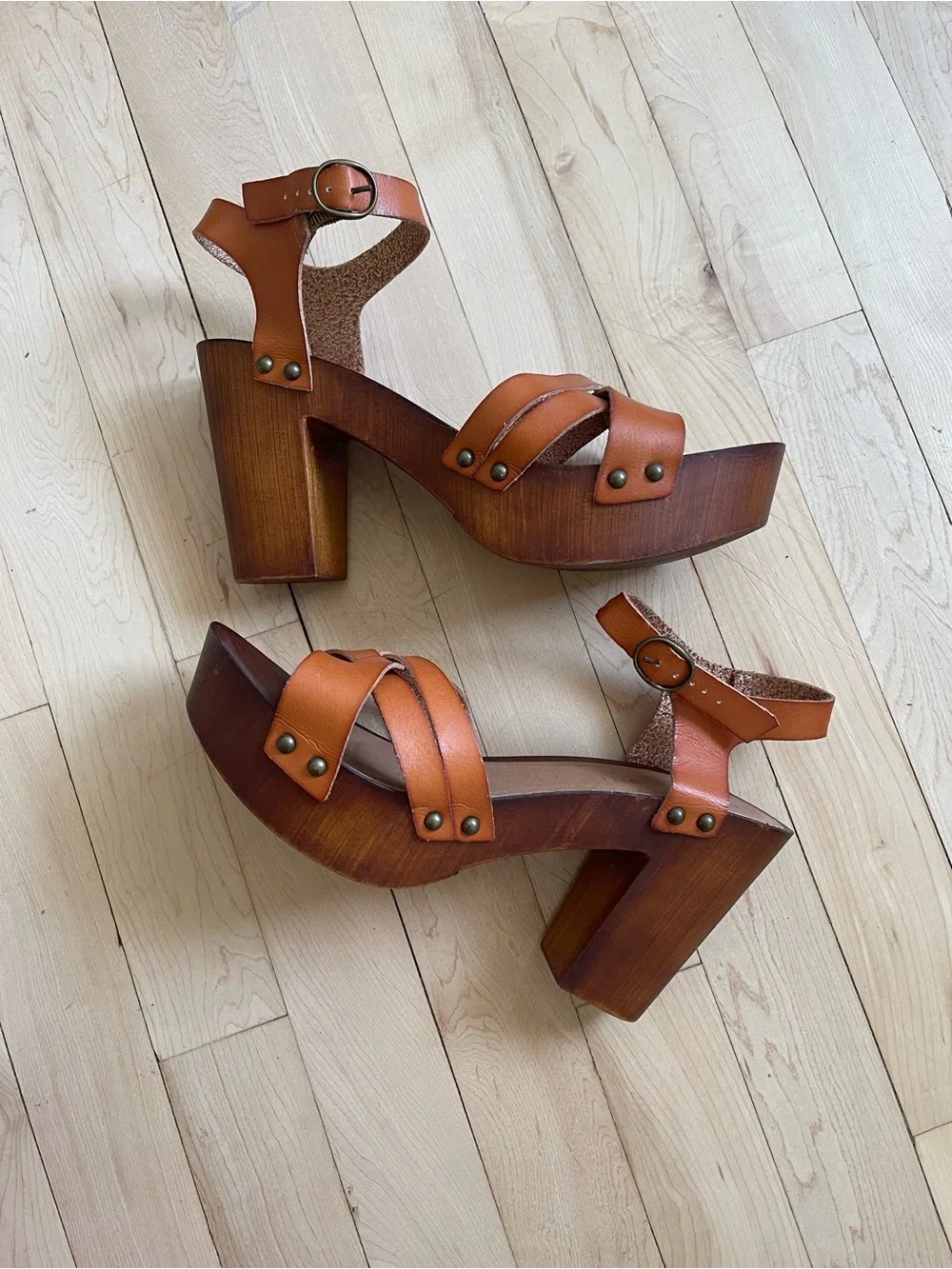 Madden Girl Bamboo and Leather Heels